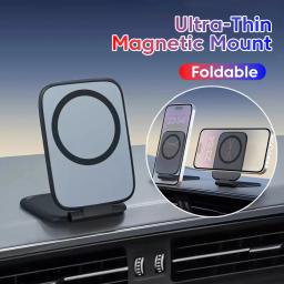item search image for Ultra-thin Magnetic Phone Holder Foldable Portable Mount Magnetic Car Cell Phones Bracket Vehicle Navigation Universal Stand