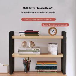 item search image for Iron Office Desk Storage Rack - Multi-Tier Shelving Unit for Office Supplies, Books, and Decor - Minimalist Aesthetic