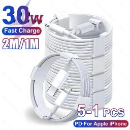 item search image for 1-5pcs 30W Fast Charging Cable For Apple iPhone 13 12 11 14 Pro Max Mini USB C Cable For X XR XS MAX 7 8 14 Plus 6 Accessories
