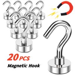 item search image for 20PCS Strong Magnetic Hooks Multi-Purpose Storage Hooks Home Kitchen Bar Storage Hooks Key Storage Hooks Bathroom Hangers