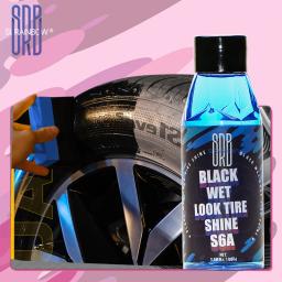 item search image for Black Wet Look Tire Shine Dressing -Automotive Clear Coat Tire Dressing Spray for Glossy Wet Tire Look, Vinyl & Plastic, with UV
