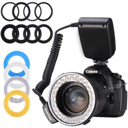 item search image for New Macro LED Ring Flash Light RF 550D For Nikon Canon Olympus Fuji DSLR Cameras