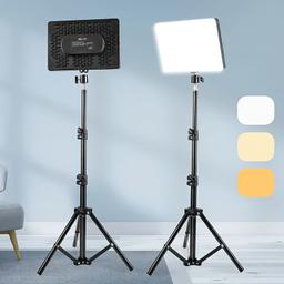item search image for TEMU 10-inch Led Video Light Panel With Adjustable Tripod & 52-inch Stand - Professional Photography, , Youtube, Streaming - Compatible With Dslr Cameras, Smartphones, Tablets (low Voltage, Use)
