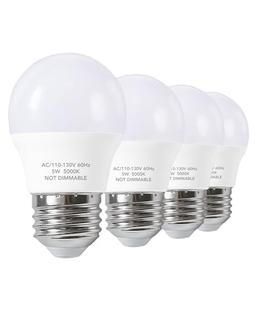 item search image for PARTPHONER 5W LED Refrigerator Light Bulbs 40 Equivalent, A15 Small Applicance Light Bulb E26 Medium Base, 120V Waterproof Fridge Bulbs Daylight White Freezer Home Lighting Lamp Non-dimmable, 4 Pack