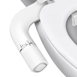 item search image for BIGCOW Ultra-Slim Bidet Attachment for Toilet - Dual Nozzle (Frontal & Rear Wash) with Adjustable Cold Water Pressure and Stainless Steel Inlet - Hygienic Solution for Fresh Cleanliness, Silver 1 Pcs