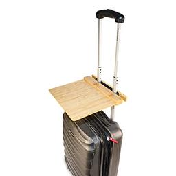 item search image for Practical Products Laptop Stand - Portable Bamboo Laptop Holder for Travel, Luggage, Airport - 150 lbs Load Capacity