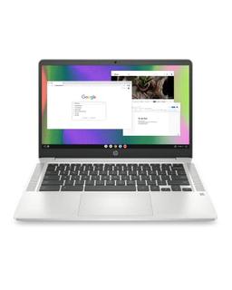 item search image for HP Chromebook 14 Laptop, Intel Celeron N4120, 4 GB RAM, 64 GB eMMC, 14" HD Display, Chrome OS, Thin Design, 4K Graphics, Long Battery Life, Ash Gray Keyboard (14a-na0226nr, 2022, Mineral Silver)