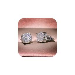 item search image for clearance of sales today deals prime, Women Synthetic Diamond Earrings, 18K White Gold Plated Round Square Cubic Zirconia Hypoallergenic Studs Earrings limited of time deals of the day
