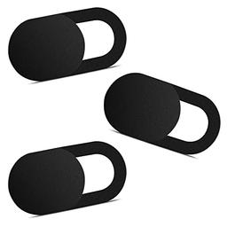 item search image for Yilador Webcam Cover (3 Pack), 0.03 inch Ultra Thin Laptop Camera Cover Slide for iPhone iPad MacBook Pro Computer iMac Cell Phone PC Accessories Camera Blocker Slider, Great for Privacy - Black