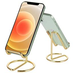 item search image for ROPOSY Cell Phone Stand for Desk, Cute Metal Gold Cell Phone Stand Holder Desk Accessories, Compatible with All Mobile Phones, iPhone, iPad