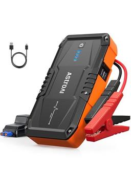 item search image for AstroAI S8 Car Battery Jump Starter, Car Jumper Starter Battery Pack for Up to 6.0L Gas & 3.0L Diesel Engines, 12V Portable Jump Box with 3 Modes Flashlight and Jumper Cable (Orange)