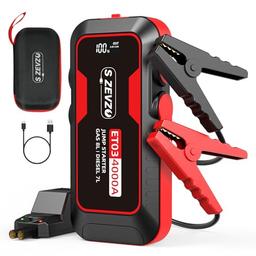 item search image for S ZEVZO ET03 Car Jump Starter 4000A Jump Starter Battery Pack for Up to 8.0L Gas and 7.0L Diesel Engines, 74Wh Portable 12V Jump Box with USB Ports, LCD Display, Storage Case, and LED Light