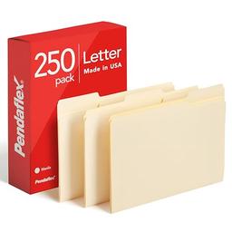 item search image for Pendaflex File Folders, Letter Size, 1/3 Cut, Manila, 250 per Box (752250)