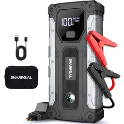 item search image for Sharmeal Car Jump Starter 5000A, Jump Starter Battery Pack for 10.0L Gas and 9.0L Diesel, 12V Portable Jump Box with LED Light