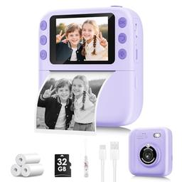 item search image for Instant Print Camera for Kids, Christmas Birthday Gifts for Girls Boys, 1080P Instant Digital Print Cameras for Toddler,Portable Toy for 4 5 6 7 8 9 10 Year Old Girl with 32GB SD Card，Purple