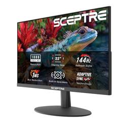 item search image for Sceptre New 22-Inch Gaming Monitor, FHD 1080p, Up to 144Hz, HDMI, DisplayPort, Built-in Speakers, Machine Black (E225W-FW144 Series, 2026)