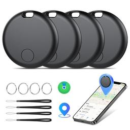 item search image for Air Tracker Tags-4 Pack: Smart Bluetooth Tracker, Item Finder Works with Apple Find My (iOS Only) App, Trakcer Tag Locator for Keys, Luggage, Satchel, weTag mini. (Not for Android Devices)