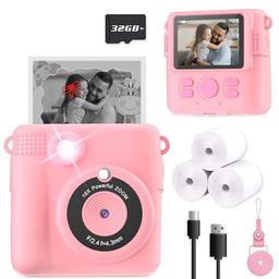item search image for ESOXOFFORE Instant Print Camera for Kids, Christmas Birthday Gifts Girls Boys Age 3-12, HD Digital Video Cameras Toddler, Portable Toy 3 4 5 6 7 8 9 10 Year Old Girl with 32GB SD Card-Pink