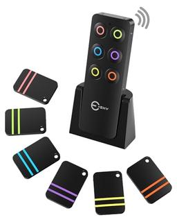 item search image for Esky Key Finder Locator with Sound, Stick-on TV Remote Control Finder, Item Locator Tags with 85dB Noise Sound 6 Receivers, Wallet Tracker Key Finders for Finding Keys, Remote Gift Idea