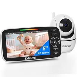 item search image for Kidsneed Baby Monitor with Camera and Audio - 5 inch 720P Video Baby Monitor, No WiFi, 48H Battery Life, Night Vision, Two Way Talk, Remote Pan Tilt Zoom, Thermal Monitor，1000 ft Range（530）
