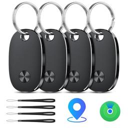 item search image for Tracker Tags-4 Pack, Bluetooth Tracker Works with Apple Find My APP (iOS Only), Keys Finder and Item Locator for Luggage, Backpack, Suitcases, Replaceable Battery, IP67 Waterproof weTag pro