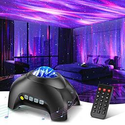 item search image for Northern Galaxy Light Aurora Projector with 33 Light Effects, LED Star Projector for Bedroom Nebula Lamp, Remote Control, White Noises, Bluetooth Speaker for Parties