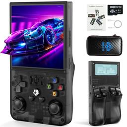 item search image for YEQOO R36MAX Retro Handheld Game Console, 4.0 Inch IPS HD Screen Portable Retro Gaming Console, 1.5GHz CPU Support 30+ Emulator Console Video Game Console, 4000mAh Battery (64GB Black)
