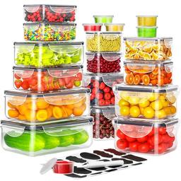 item search image for 40 PCS Food Storage Containers with Lids Airtight (20 Containers & 20 Lids), Plastic Storage Meal Prep Container-Stackable 100% Leakproof & Microwave Organization and Storage Sets, Lunch Containers