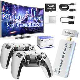 item search image for 2026 New Retro Gaming Console, Retro Gaming Stick Pro with 20,000+ Classic Game and 23 Game Emulators, Plug & Play 4K HDMI Output Game Console Stick with Dual 2.4G Controllers for Game Gifts (64GB)