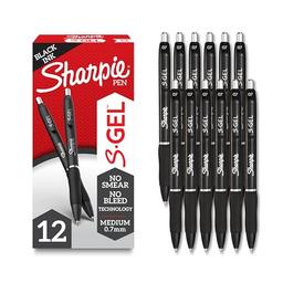 item search image for Sharpie S-Gel Gel Pens, Black Barrel, Medium Point (0.7mm), Black Gel Ink Pens, 12 Count - Home, Office, School, Journaling, Writing, Note-Taking, Teacher Supplies