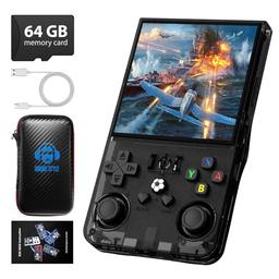 item search image for R36MAX Retro Handheld Game Console, 4.0 Inch 720x720 IPS Screen, 64GB Built-in 18,000+ Classic Game, Portable Hand Held Open Source Linux System, 4000mAh Battery Retro Gaming Console(Black 64GB)