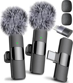 item search image for Mini Mic Pro (Latest Model) - Wireless Mini Microphone for iPhone, iPad, Android - 2 Pack Lavalier Microphone for Video Recording - iPhone Mic Crystal Clear Recording with USB-C for Content Creators