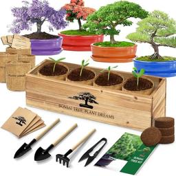 item search image for Bonsai Tree Kit, Bonsai Starter Kit with Seeds & Tools, Tree Live Plants Indoor, Gardening Gifts for Women Men Mom Father Plant Lover, Birthday Gifts for Women