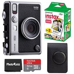 item search image for Fujifilm Instax Mini EVO Hybrid Black Instant Camera | Instax Mini Twin Pack Instant Film | 32GB microSD Card with Adapter | Black Camera Case