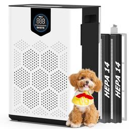 item search image for DAYETTE Air Purifiers for Home Large Room Up to 3000 Ft² with HEPA 14 Filter, Pet Air Purifier with Washable Prefilter for Bedroom with Fragrance, Air Cleaner for Smoke Dust Pets Hair Odor, White