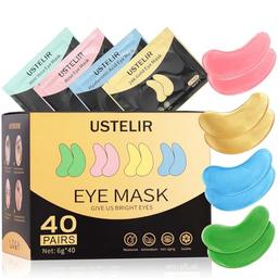 item search image for Under Eye Patches, 40 Pairs Eye Mask for Dark Circles, Puffy Eyes, Undereye Bags,Wrinkles,Eye Mask Patches with 24K Gold, Hyaluronic Acid,Rose & Aloe Vera, Eye Treatment Skin Care for Men & Women Gift