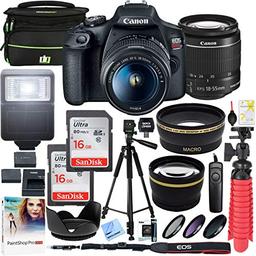 item search image for Canon EOS Rebel T7 DSLR Camera with EF-S 18-55mm f/3.5-5.6 is II Lens Plus Double Battery Tripod Cleaning Kit and Deco Gear Deluxe Case Accessory Bundle