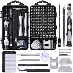 item search image for SHOWPIN 122 in 1 Precision Computer Screwdriver Kit, Laptop Screwdriver Sets with 101 Magnetic Drill Bits, Computer Accessories, Electronics Tool Kit Compatible for Tablet, PC, iPhone, PS4 Repair