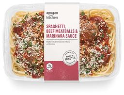 item search image for Amazon Kitchen, Spaghetti, Beef Meatballs & Marinara Sauce, Single Serve Meal, 14 oz