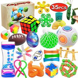 item search image for Scientoy Fidget Toy Set, 35 Pcs Sensory Toy for ADD, OCD, Autistic Children, Adults, Anxiety Autism to Stress Relief and Anti Anxiety with Motion Timer, Perfect for Classroom Reward with Gift Box
