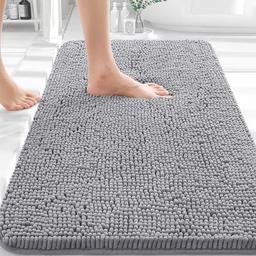 item search image for OLANLY Bathroom Rugs 30x20, Extra Soft Absorbent Chenille Bath Rugs, Rubber Backing Quick Dry, Machine Washable Bath Mats for Bathroom Floor, Tub and Shower, Home Decor Accessories, Grey