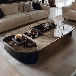 item search image for Microcrystalline Stone Tabletop Coffee Table Side Table Set Light Luxury Minimalist Living Room Coffee Table Modern furnitures