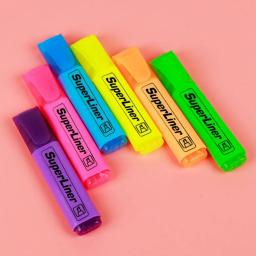 item search image for 4/6 Colors Colorful Highlighters Art Markers Oblique Drawing Fluorescent Pen Markers Flat Shape School Office Supplies