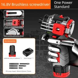 item search image for NANWEI 16.8V Brushless Electric Drill Cordless 55N.m Torque Li-ion Battery Screwdriver Power Tools for Home Improvement