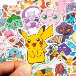 item search image for 50/100Pcs Pokemon Stickers Kawaii Pikachu Skateboard Bicycle Guitar Laptop Kids Waterproof Stiker Toys