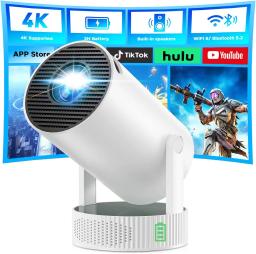 item search image for Mini Projector with Wifi Bluetooth, 4K Portable for Outdoor Bedroom, Compatible iPhone TV Stick HDMI Laptop