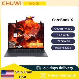 item search image for CHUWI CoreBook X Gaming Laptop 14.1 inch 2K IPS Screen AMD R5-7430U 16GB DDR4 RAM 512GB SSD Windows 11 Wifi6 Notebook Computer