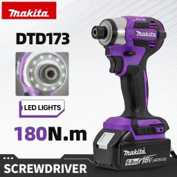 item search image for Makita 18V DTD173 Purple Brushless Drill Power Tool for Home Improvement And DIY 180Nm Electric Wood/Bolt/T-Mode