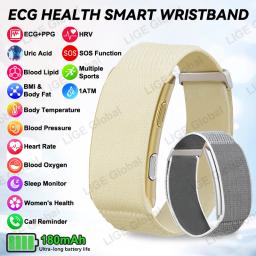 item search image for LIGE ECG+PPG Smart Bracelet Men Women Uric Acid Body Fat Body Temperature BP Five Organ Health Smartwatch Sports Fitness Band