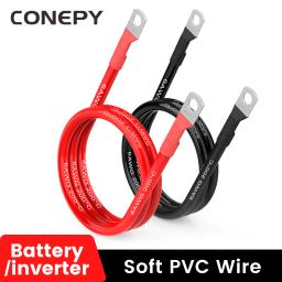 item search image for CONEPY Battery Power Inverter Cables 2AWG 4AWG 6AWG 8AWG Silicone Tinned Copper Wire M6/8/10 For Solar Panel Trolling Automotive
